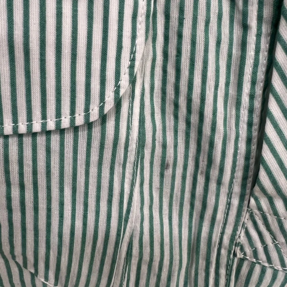 Free People Salopette In Town Green Striped Overalls Size Small New - Picture 9 of 10
